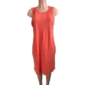 J. Jill Pure Jill Cotton Shift Tank Dress Sleeveless Size MEDIUM Orange Salmon